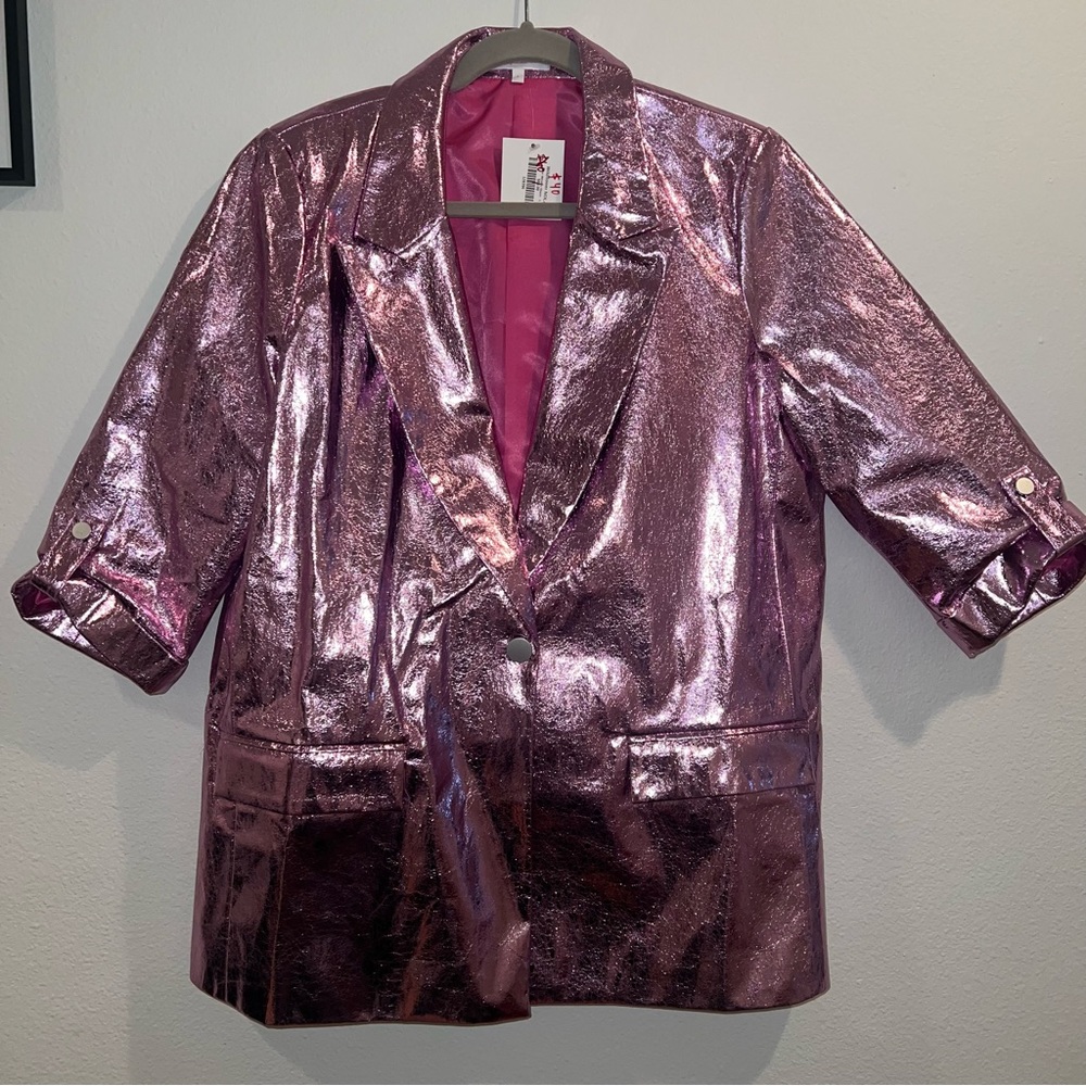 Metallic pink blazer